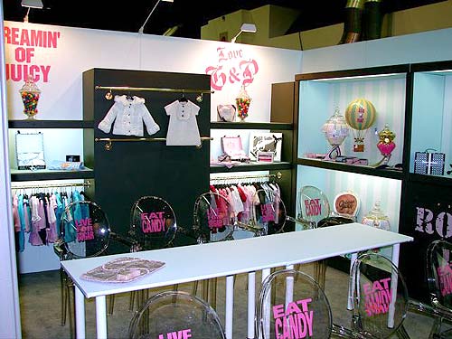 Juicy Baby trade show booth designed by Manny Stone Decorators