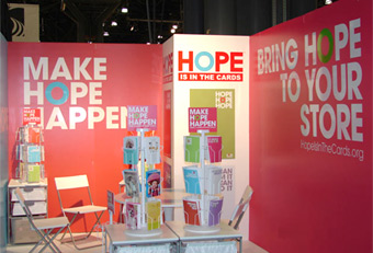 trade show booths designed by Manny Stone Decorators at the Stationery Show